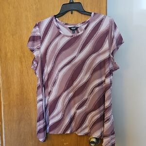 Simply Vera Verawang Purple Patterned Top